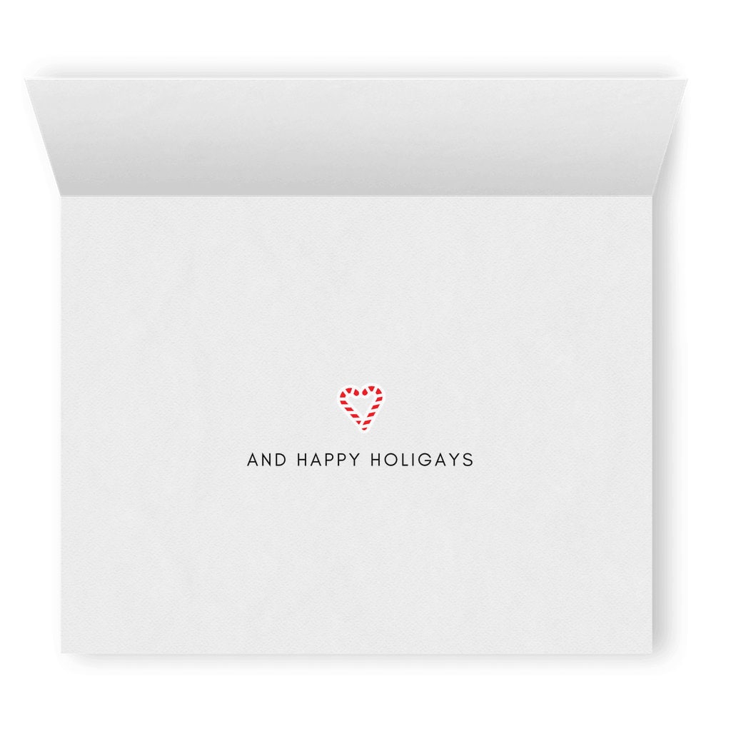 Merry Christmas & Happy Holigays | Punny LGBTQ Christmas Card | Lesbian Holiday Greeting Cards | Punny Gay Holiday Card | Modern LGBT Card
