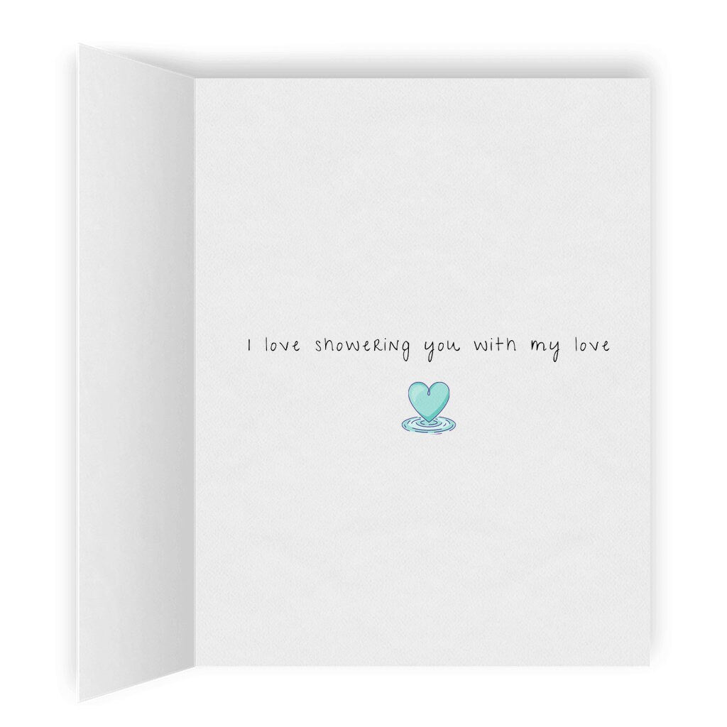 I Love Showering You With My Love | Romantic Lesbian Any Occasion or Valentine's Day Card | Cute LGBTQ Anniversary Gift | Sapphic WLW Love