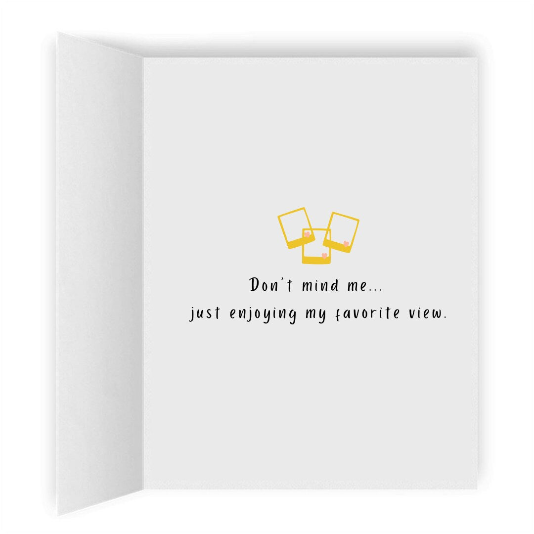 Don't Mind Me Enjoying My Favorite View, Funny Lesbian Greeting Card, Cute LGBTQ Anniversary Gift, Sapphic WLW Female Love Greeting Cards