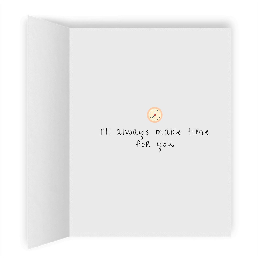 I'll Always Make Time For You, Romantic Lesbian Greeting Card, Cute LGBT Anniversary Gift, Sapphic WLW Female Love Missing You Greeting Card