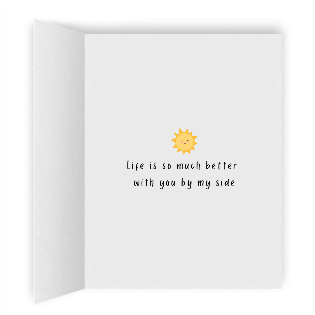 Life is So Much Better With You By My Side, Romantic Lesbian Card, LGBT Gift, WLW Xmas Anniversary Birthday Card, Gay Lesbian Couple Hugging