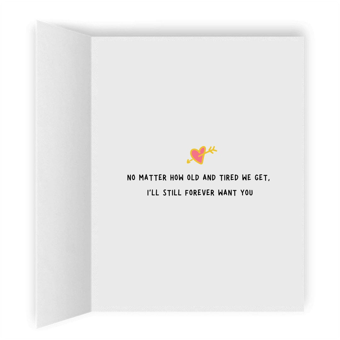 I'll Still Forever Want You, Funny Romantic Lesbian Greeting Card, LGBTQ Anniversary Gifts, Sapphic WLW Female Love Cards, Cute Gay Couple