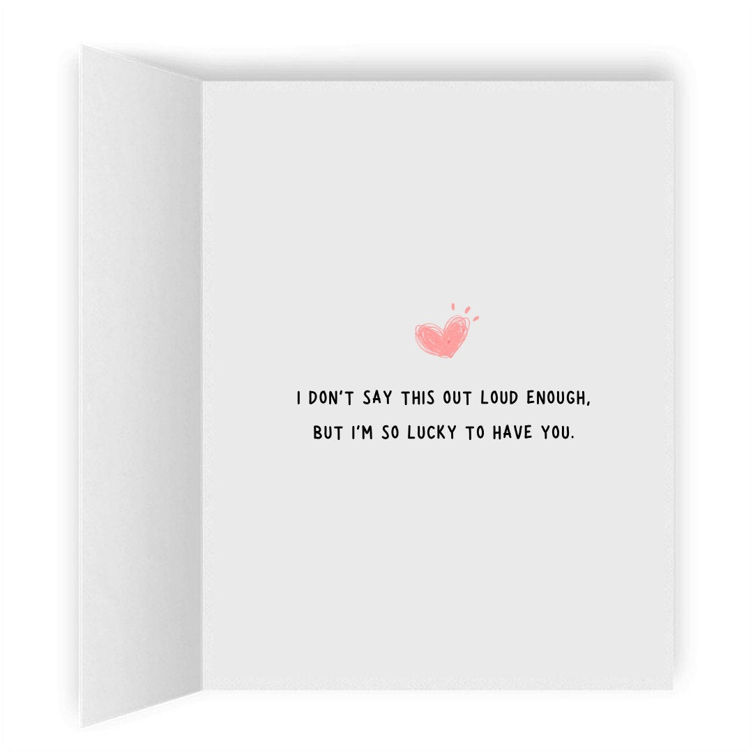 I'm So Lucky to Have You, Romantic Lesbian Card, Cute LGBT Holiday Gifts, WLW Sapphic Xmas Anniversary Birthday Card, Gay Lesbian Couple