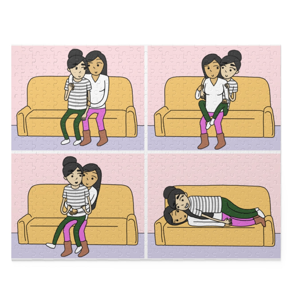 Cuddle Positions Jigsaw Puzzle (500 Pieces) | Best Lesbian Anniversary Gifts | LGBTQ Puzzles