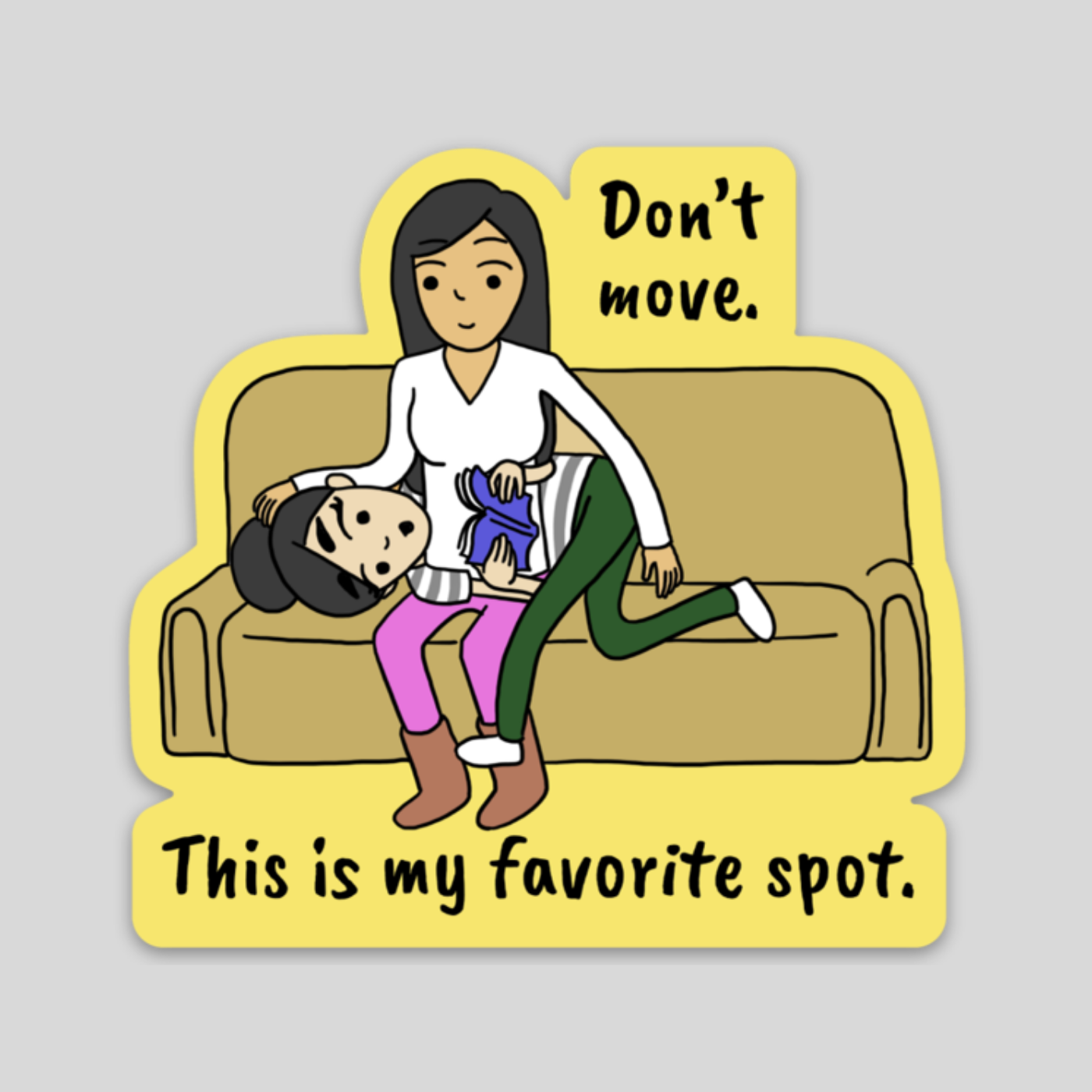 This is My Favorite Spot LGBT Sticker | Vinyl Laptop Sticker | Sesame But Different | Lesbian Comics