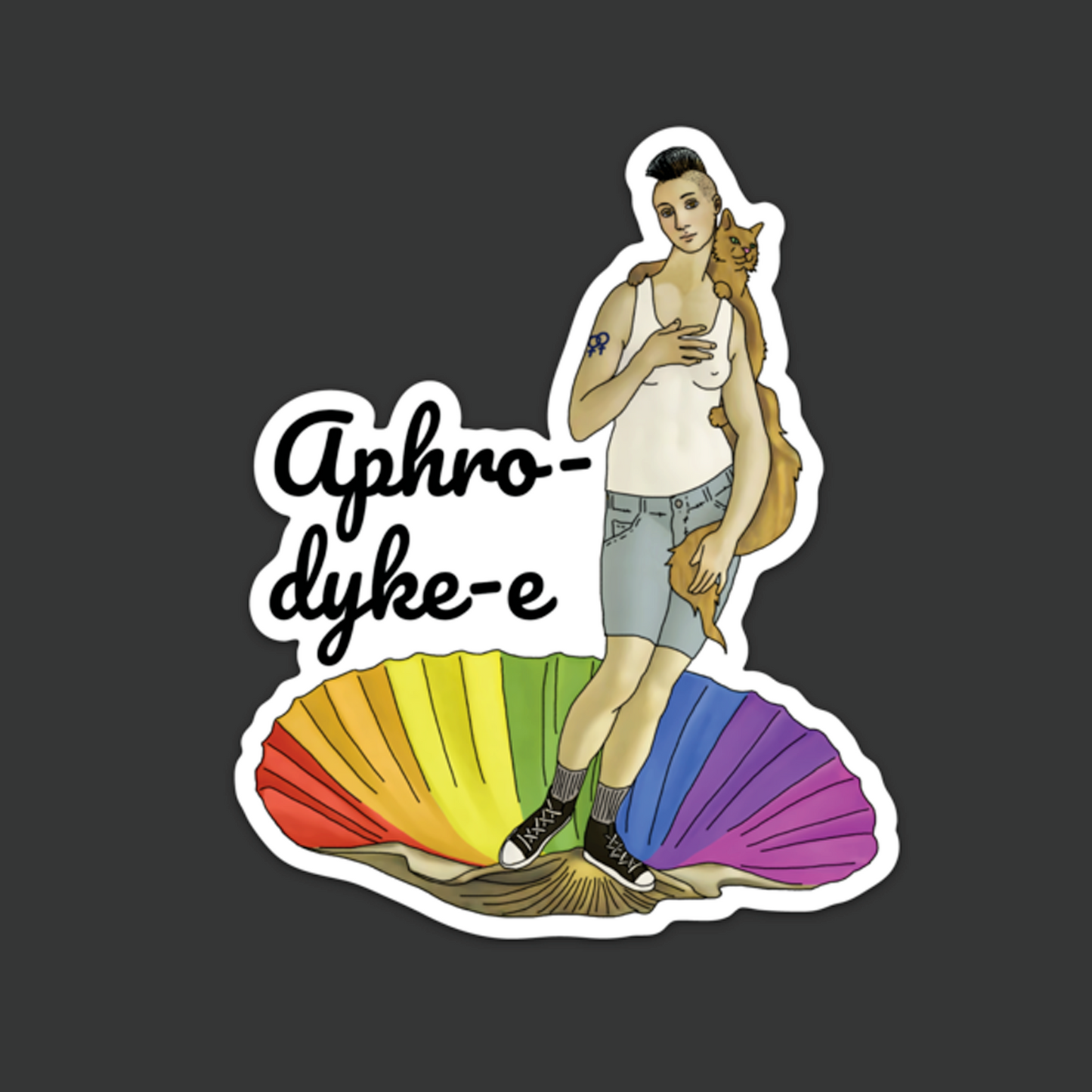 Aphrodite LGBTQ Vinyl Sticker | Gay & Lesbian Pride Sticker | LGBTQ Merch | Rainbow Vinyl Laptop Sticker