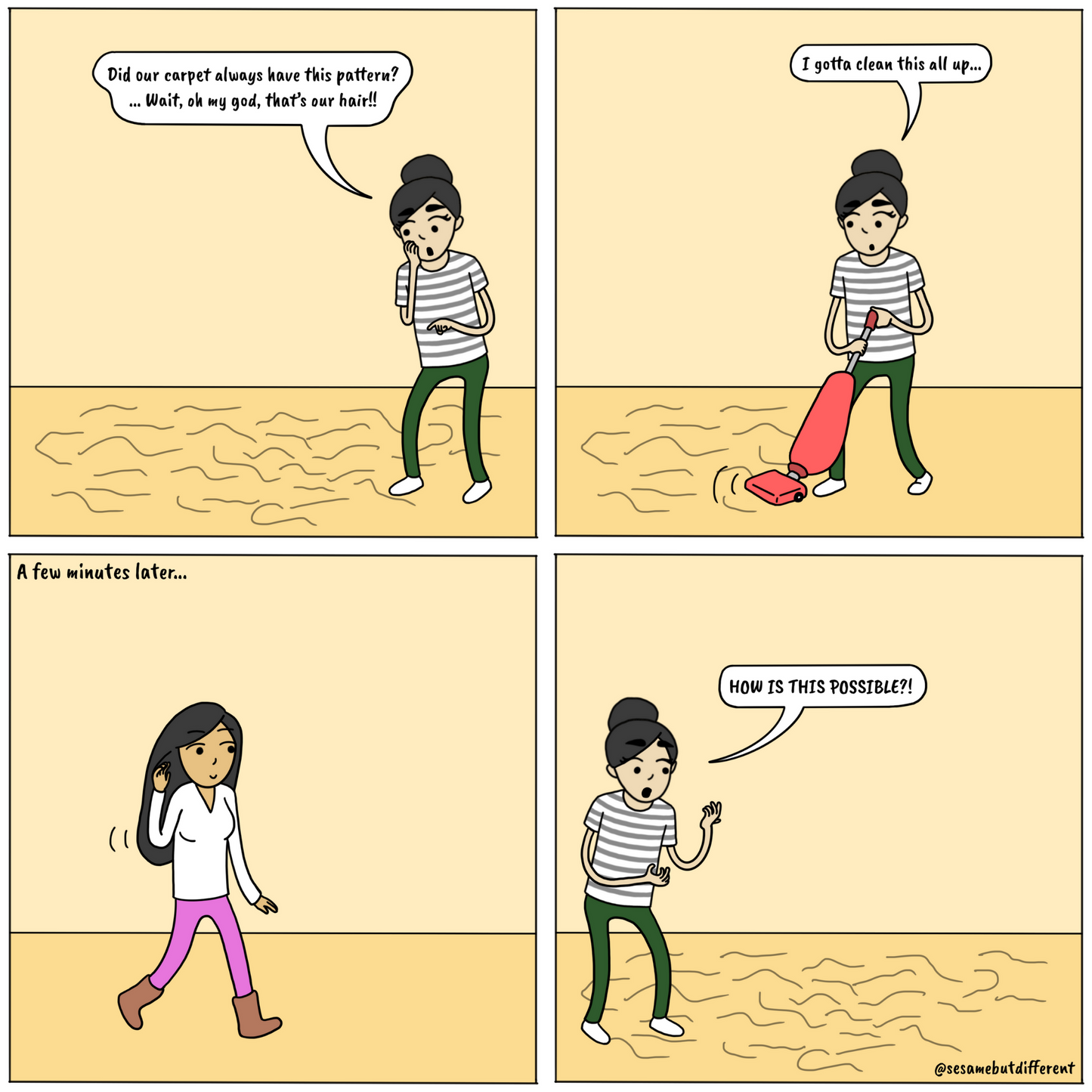 Never-Ending Struggle | Cute Lesbian Relationship | Anniversary Gifts | Lesbian LGBTQ Comic Print (10" x 10") | Full Color | Sesame But Different