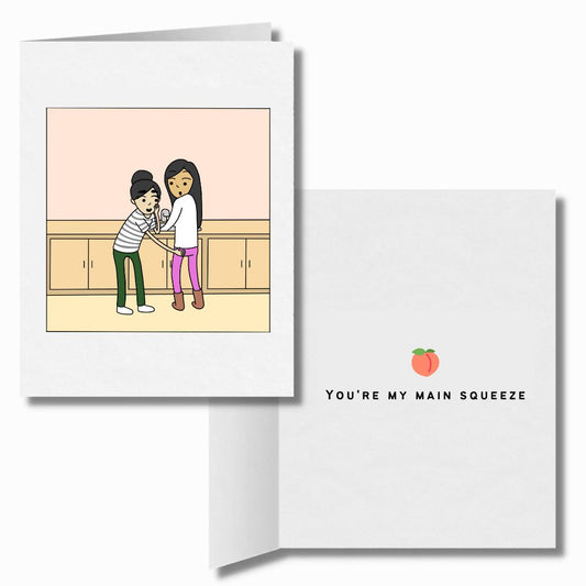 You're My Main Squeeze | Romantic Lesbian Couple Card | Cute Lesbian Anniversary Gifts | LGBTQ Greeting Card
