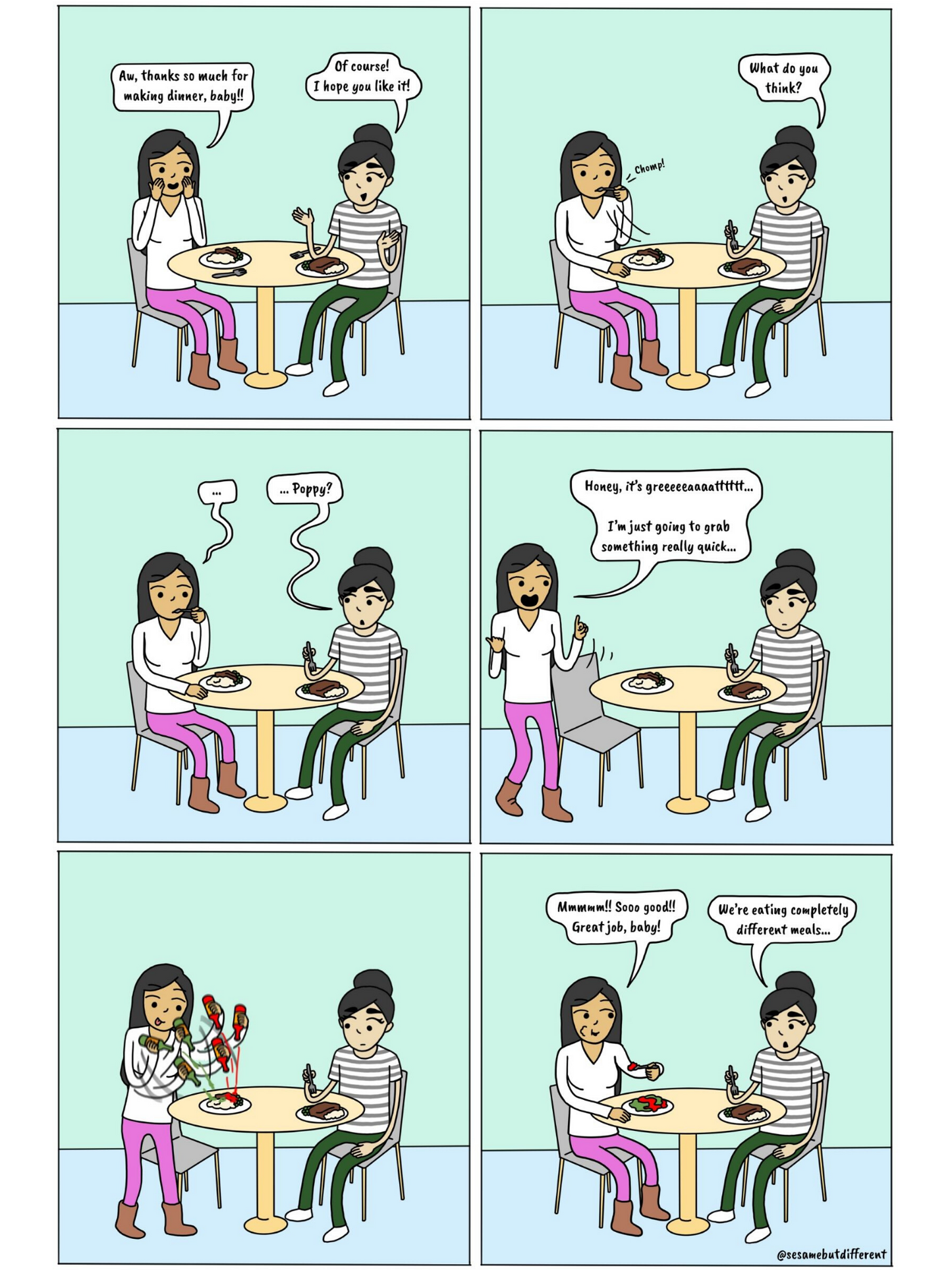 Cooking for Poppy | Lesbian LGBTQ Comic Print (12" x 16") | Full Color | Sesame But Different