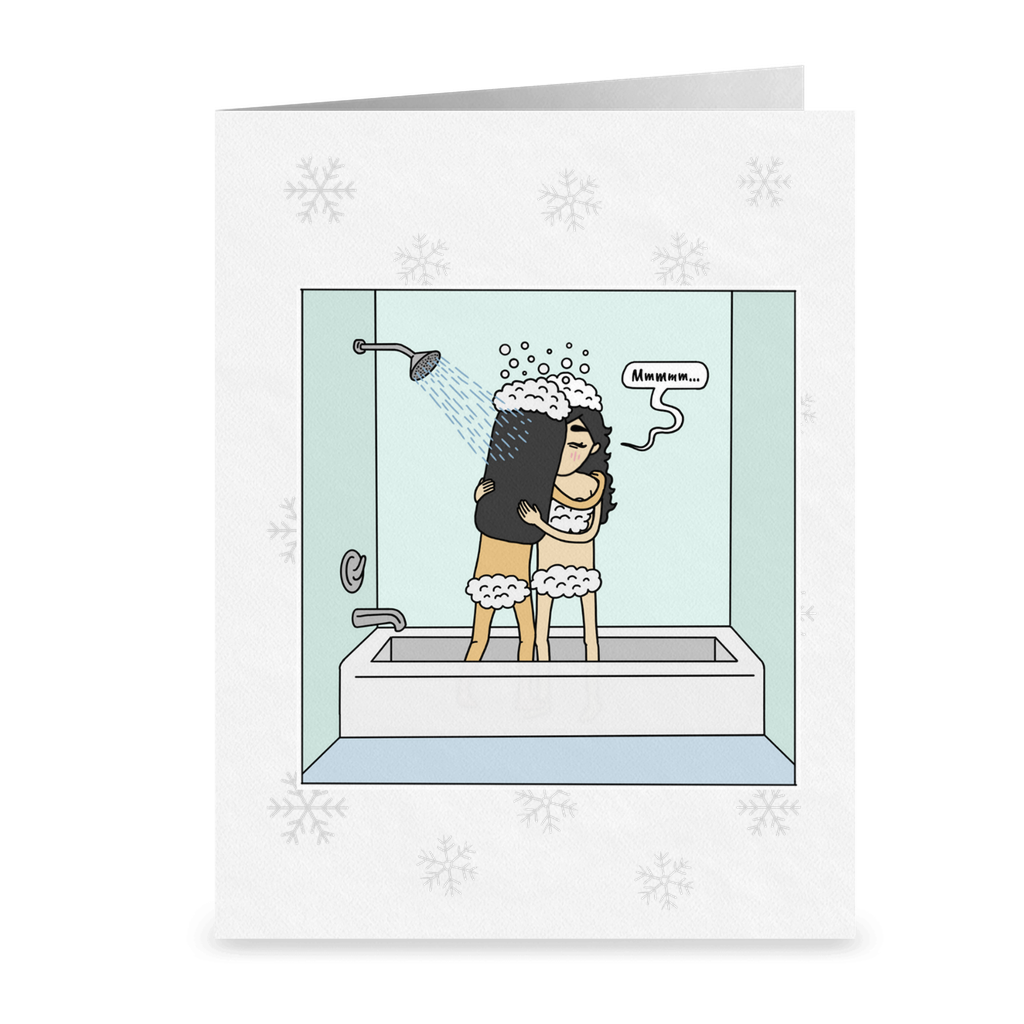 Shower You With Love Card | Romantic Lesbian Christmas Card | Cute Lesbian Holiday Gifts