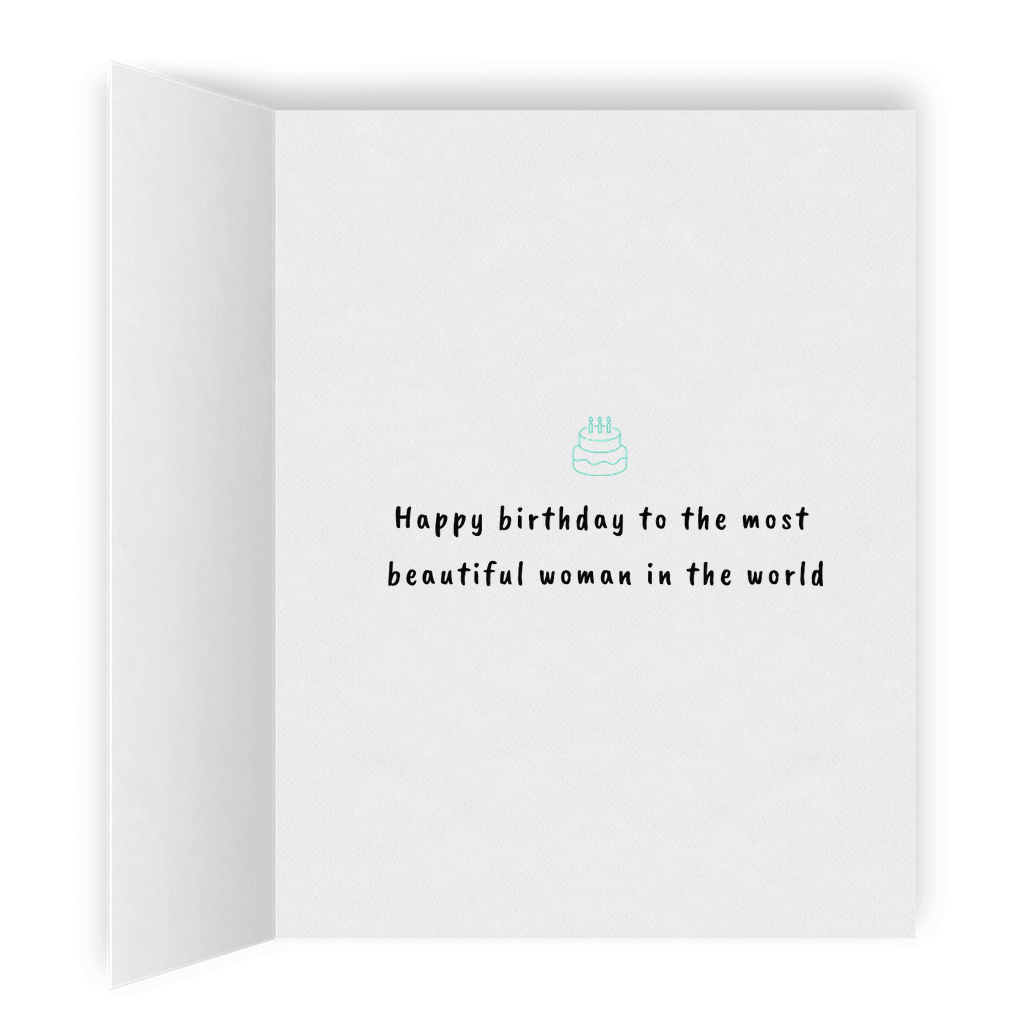 Happy Birthday to the Most Beautiful Woman | Romantic Lesbian Birthday Card | Cute Lesbian Birthday Gifts | LGBTQ Birthday Card