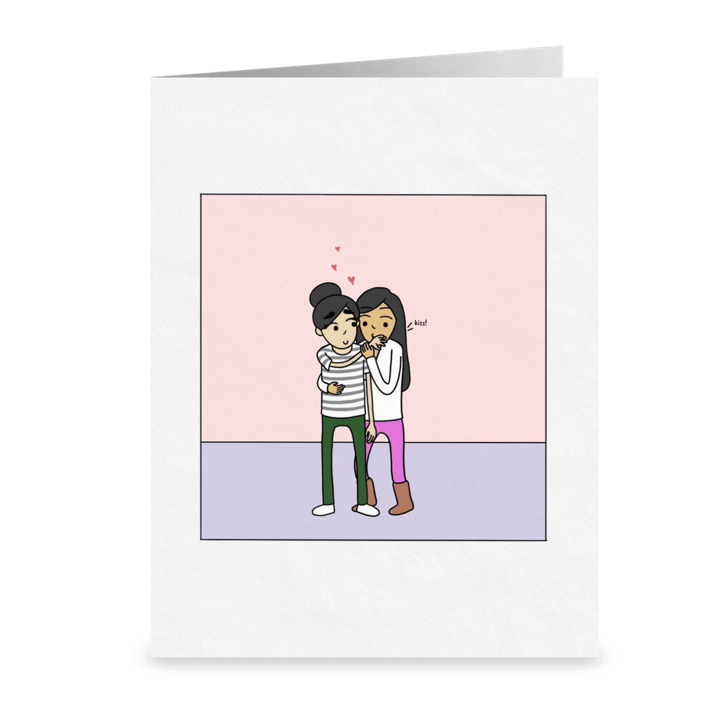 Happy Hearts Day | Romantic Lesbian Valentine's Day Card | Cute Lesbian Anniversary Gifts | Lesbian LGBTQ Greeting Card