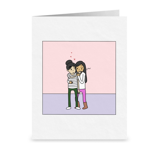 Happy Hearts Day | Romantic Lesbian Valentine's Day Card | Cute Lesbian Anniversary Gifts | Lesbian LGBTQ Greeting Card