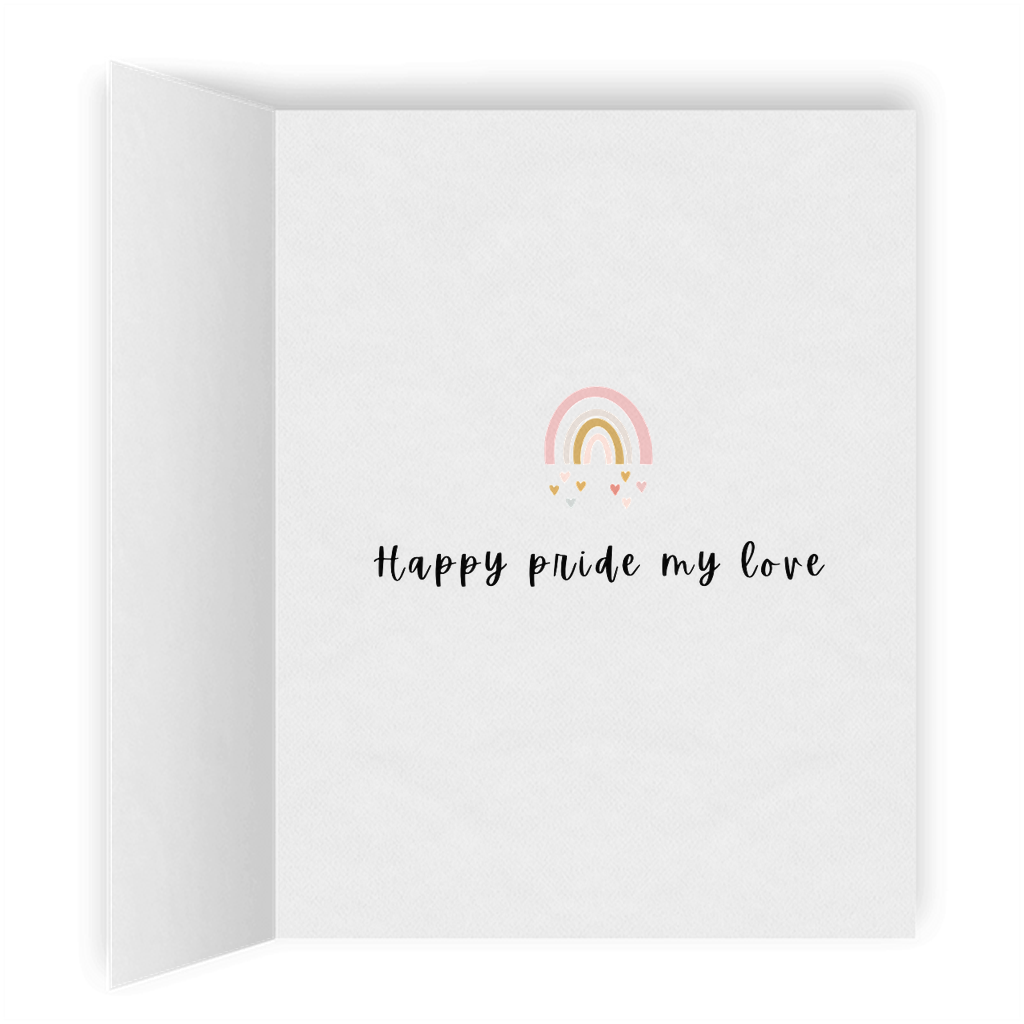 Happy Pride My Love | Romantic Lesbian Gay Pride Card | Cute Lesbian Gifts | LGBTQ Pride Greeting Card