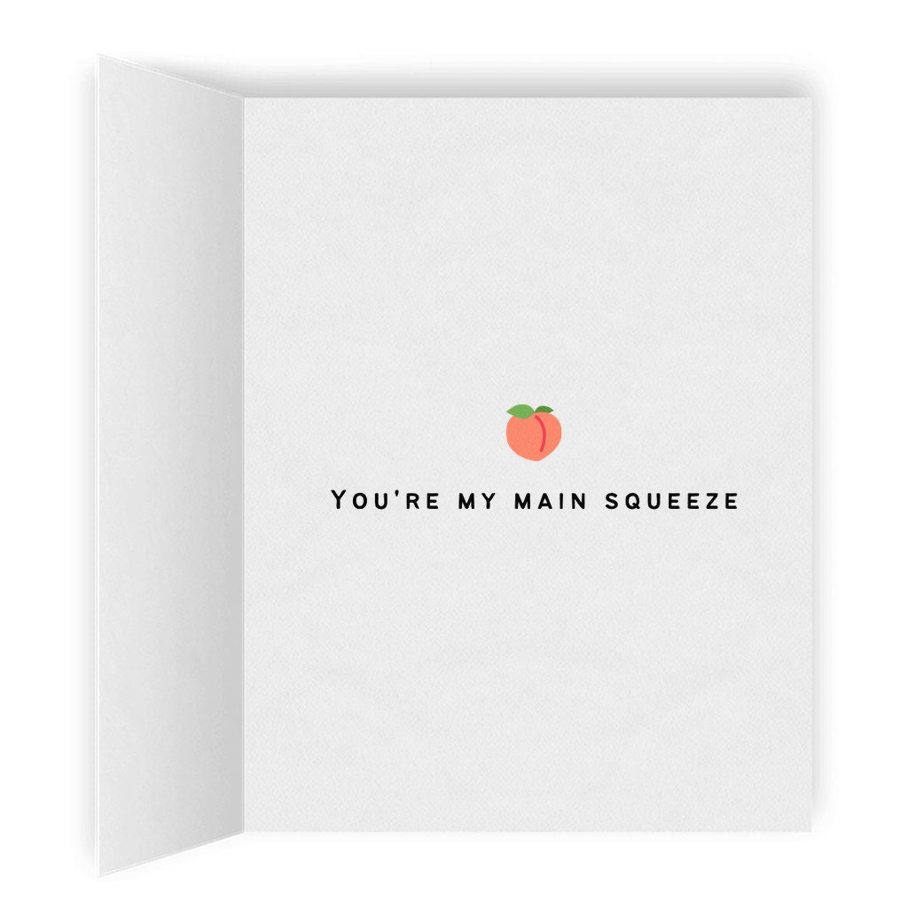 You're My Main Squeeze | Funny Punny Lesbian Card | Cute LGBTQ Valentine's Day or Anniversary Gift | WLW Humor | Sapphic Love Greeting Card