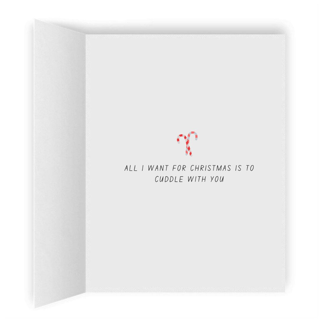 All I Want for Christmas is to Cuddle With You | Romantic Lesbian Christmas Card | Cute Lesbian Holiday Gifts & Greeting Card