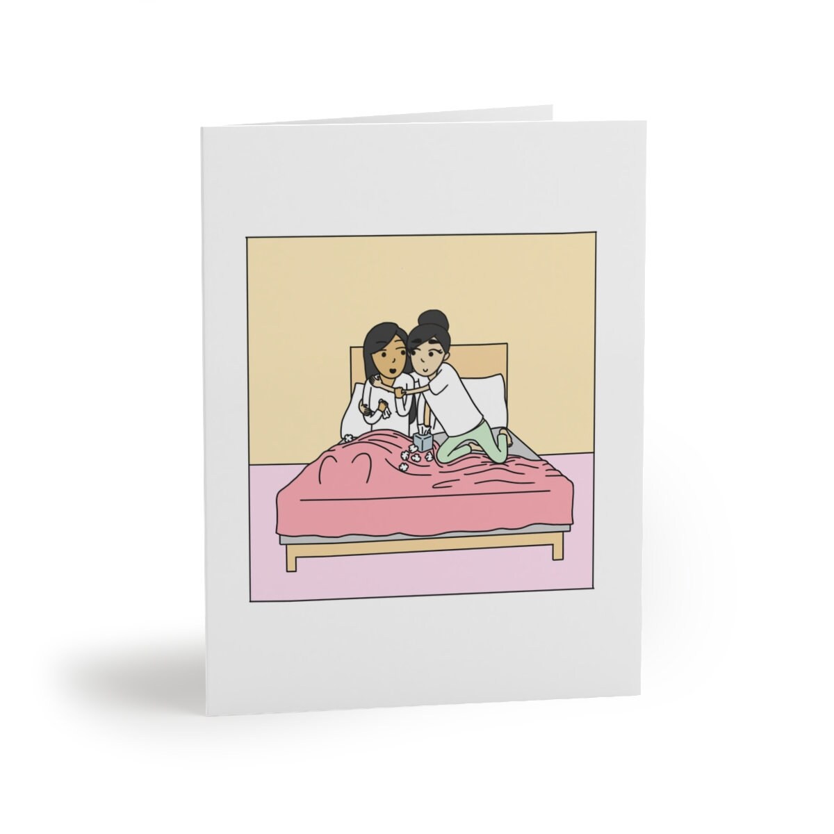 You're Cute Even When You're Sick | Get Well Soon Lesbian Card | Cute LGBTQ Gift | Sapphic WLW Greeting Card | Romantic Long Distance Card