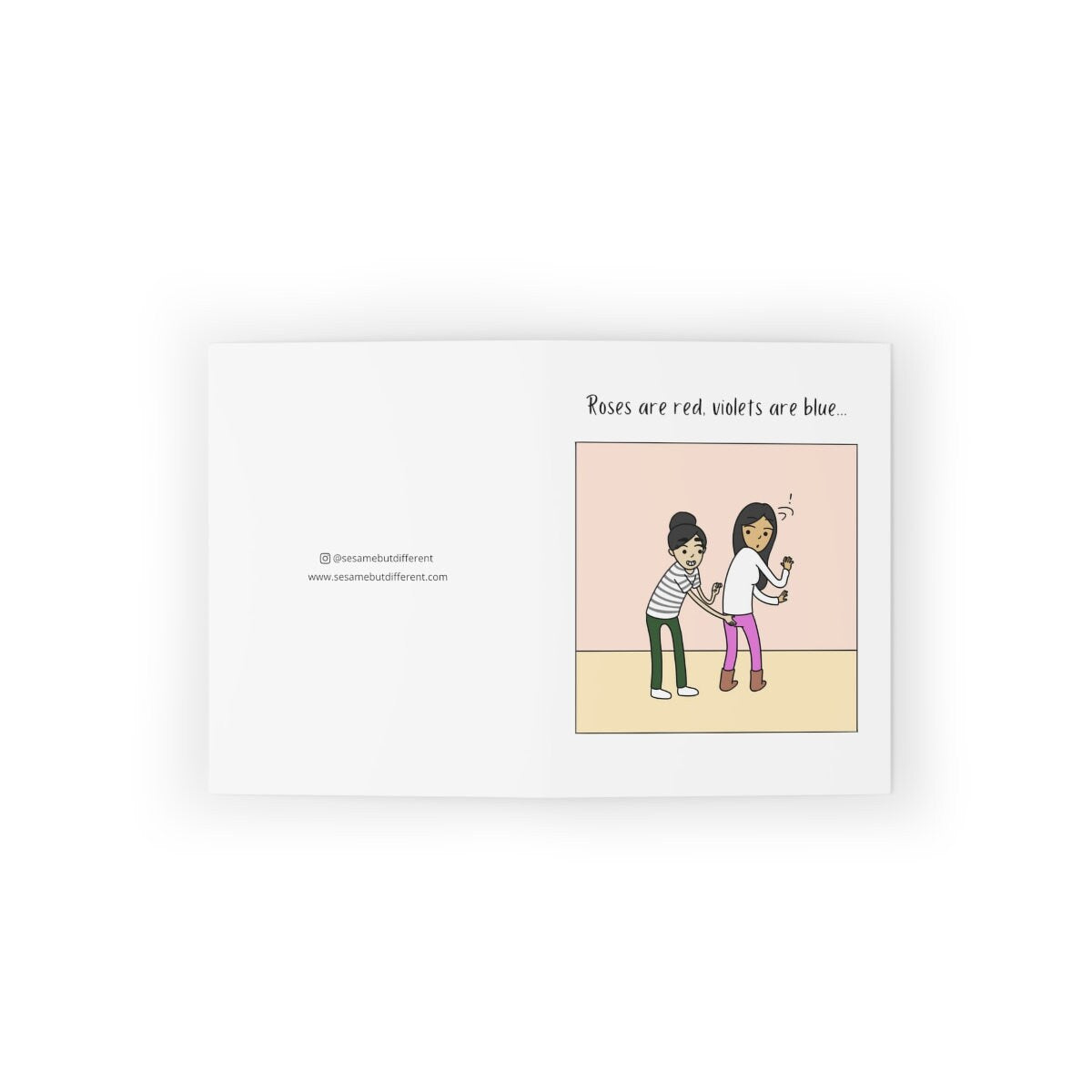 Roses are Red, Violets are Blue Lesbian Greeting Card | Gay Romantic Valentine's Day Card | LGBT Anniversary Gift | Sapphic WLW Relationship