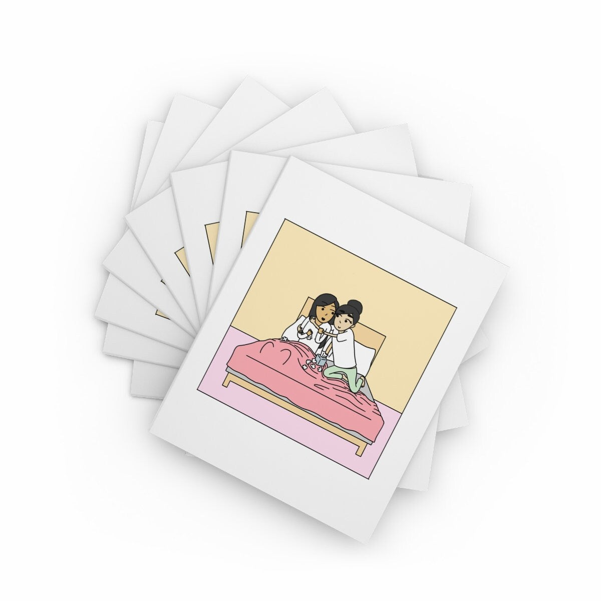 You're Cute Even When You're Sick | Get Well Soon Lesbian Card | Cute LGBTQ Gift | Sapphic WLW Greeting Card | Romantic Long Distance Card