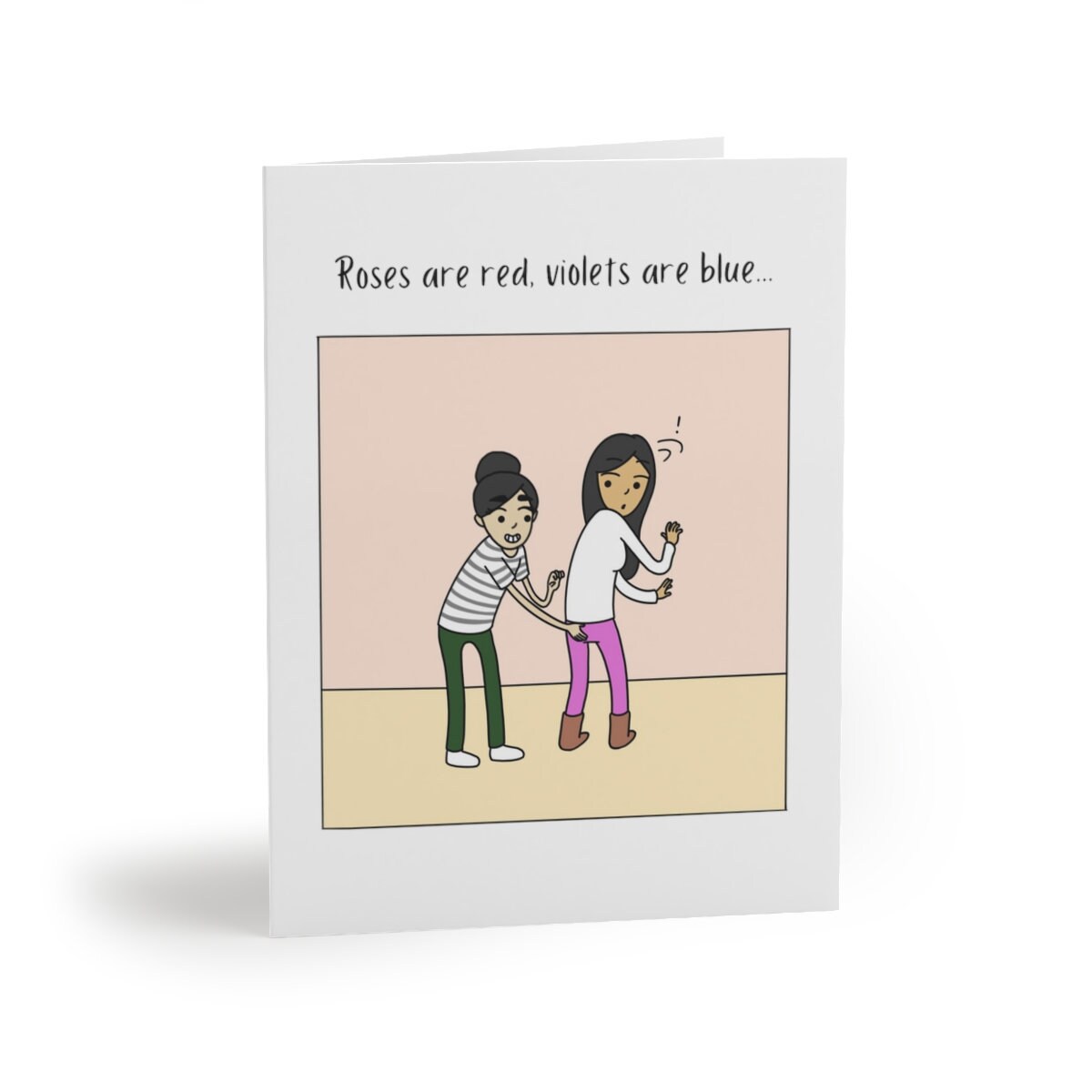 Roses are Red, Violets are Blue Lesbian Greeting Card | Gay Romantic Valentine's Day Card | LGBT Anniversary Gift | Sapphic WLW Relationship