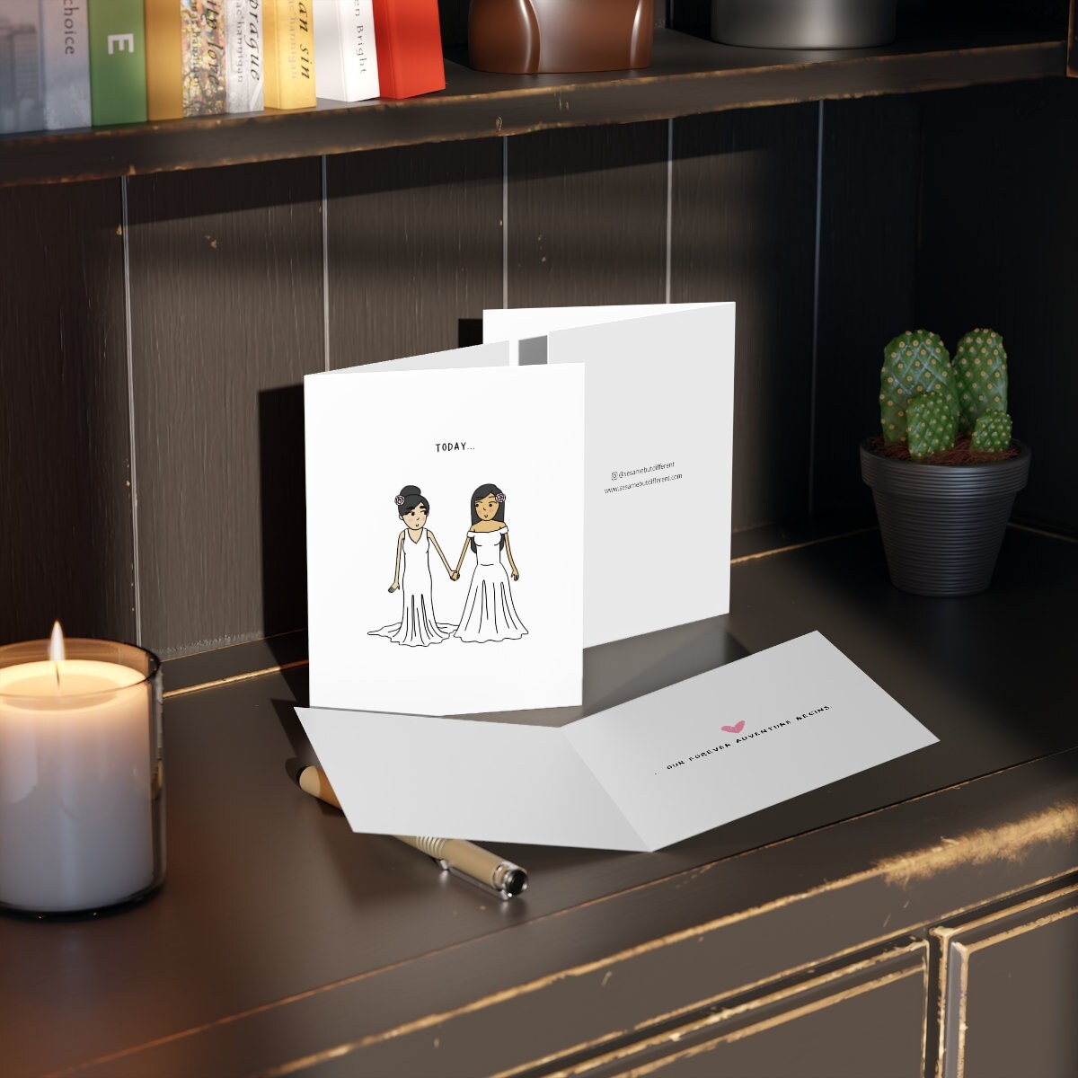 Today Our Forever Adventure Begins | Lesbian Wedding Engagement Greeting Card | Sapphic WLW Relationship | Gay Romantic LGBTQ Gifts & Cards