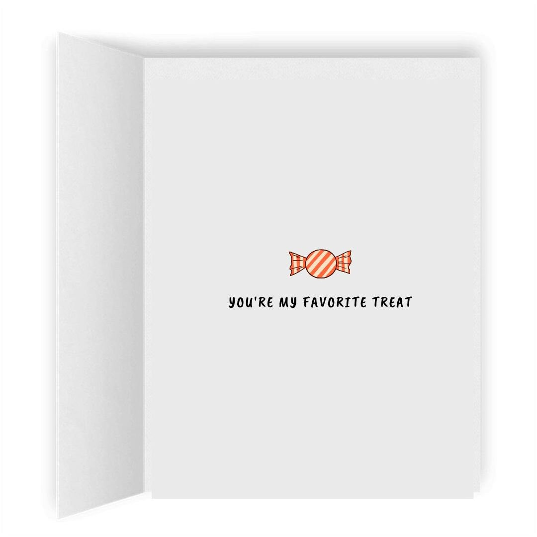 Trick or Treat My Favorite Treat | Romantic Lesbian Halloween Greeting Card | Cute LGBTQ Halloween Gift | Sapphic Relationship | WLW Couple