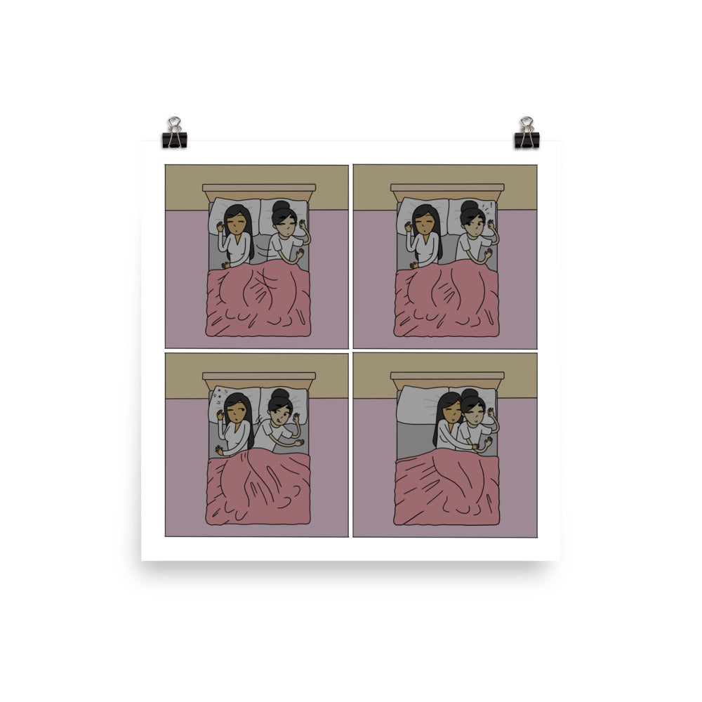 Nudge | Cute Lesbian Relationship | Pride Gifts | LGBTQ Comic Print