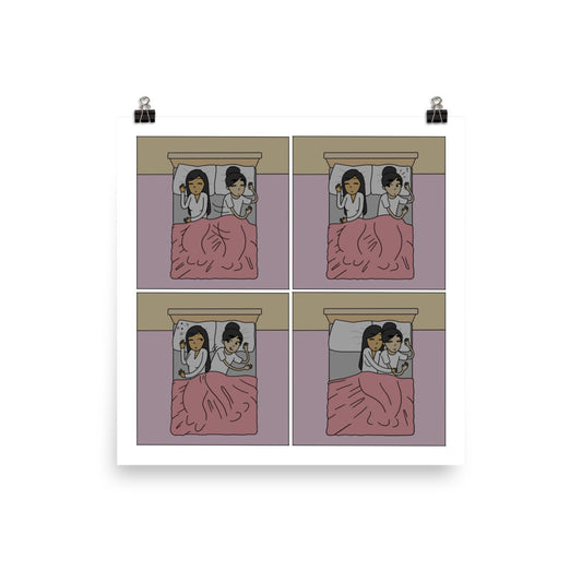 Nudge | Cute Lesbian Relationship | Pride Gifts | LGBTQ Comic Print