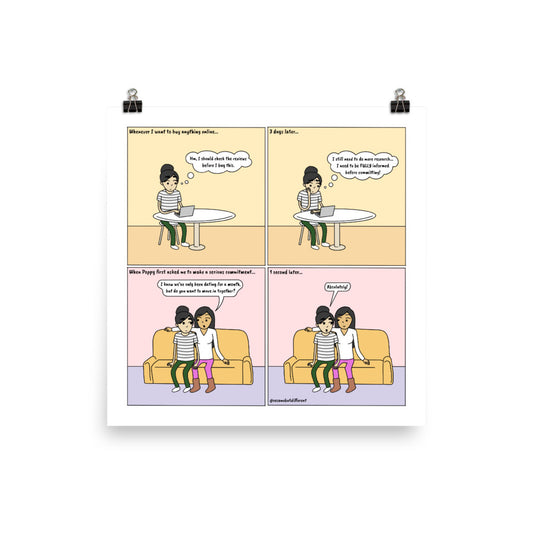 Commitment | Cute Lesbian Relationship | Pride Gifts | LGBTQ Comic Print