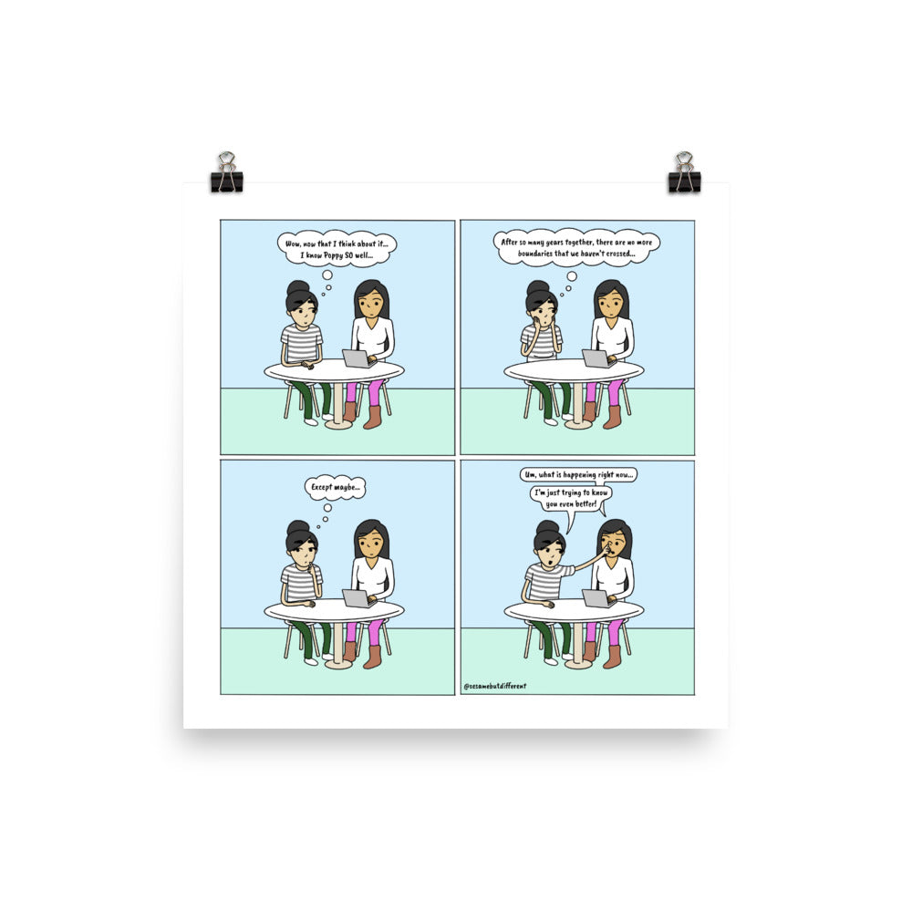 No Boundaries | Cute Lesbian Relationship | Pride Gifts | LGBTQ Comic Print