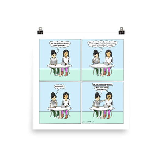 No Boundaries | Cute Lesbian Relationship | Pride Gifts | LGBTQ Comic Print