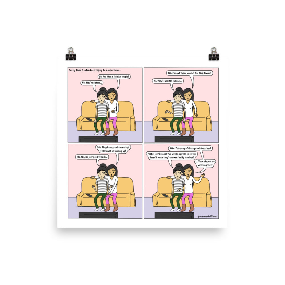 Important Questions | Cute Lesbian Relationship | Pride Gifts | LGBTQ Comic Print