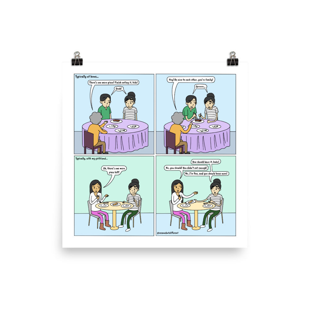 Sharing Food | Cute Lesbian Relationship | Pride Gifts | LGBTQ Comic Print