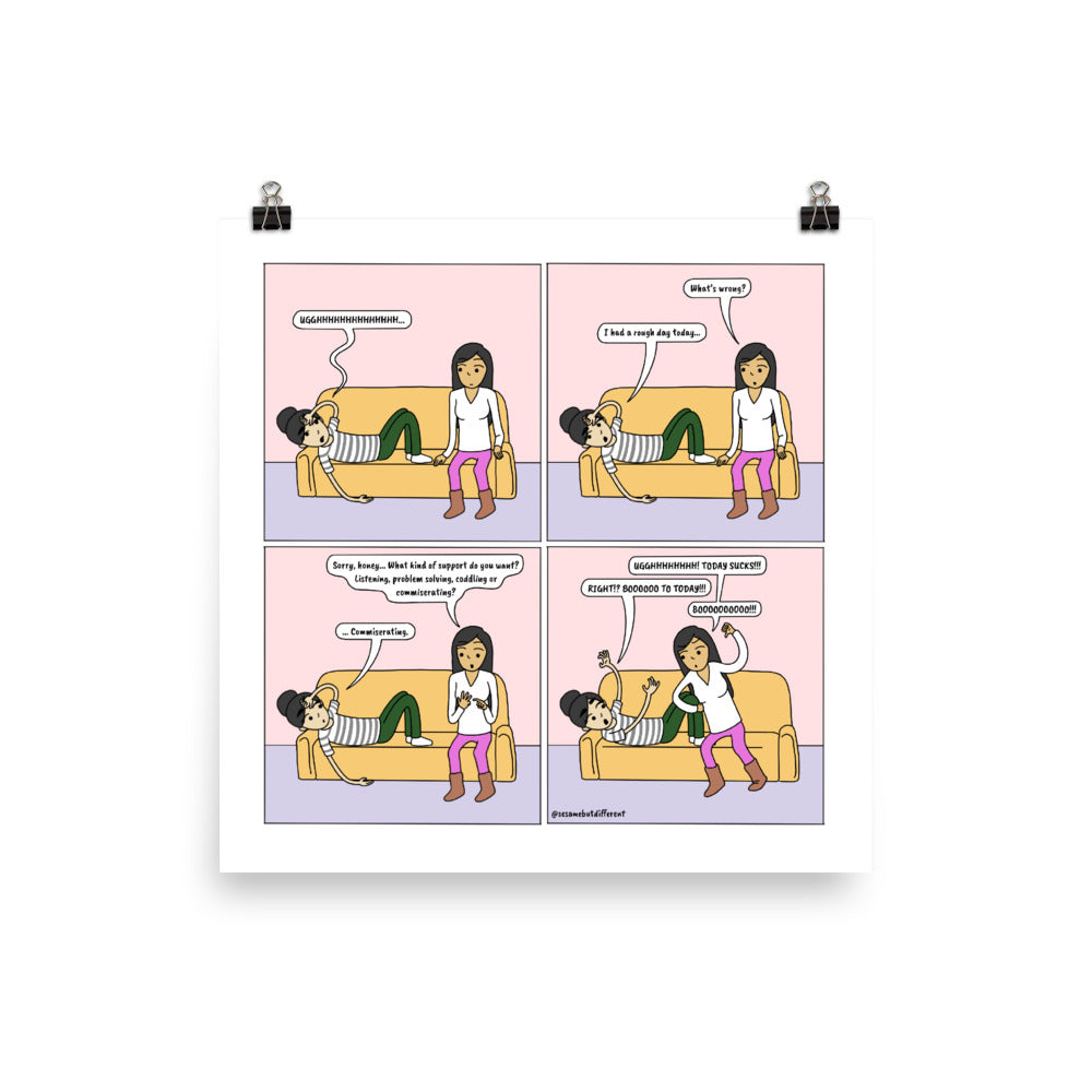 Girlfriend Support Menu | Cute Lesbian Relationship | Pride Gifts | LGBTQ Comic Print