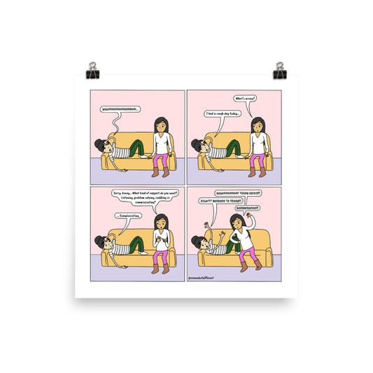 Girlfriend Support Menu | Cute Lesbian Relationship | Pride Gifts | LGBTQ Comic Print