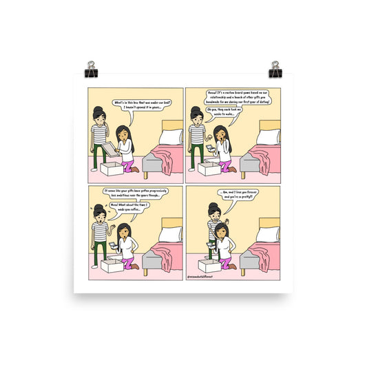 Past Gifts | Cute Lesbian Relationship | Pride Gifts | LGBTQ Comic Print