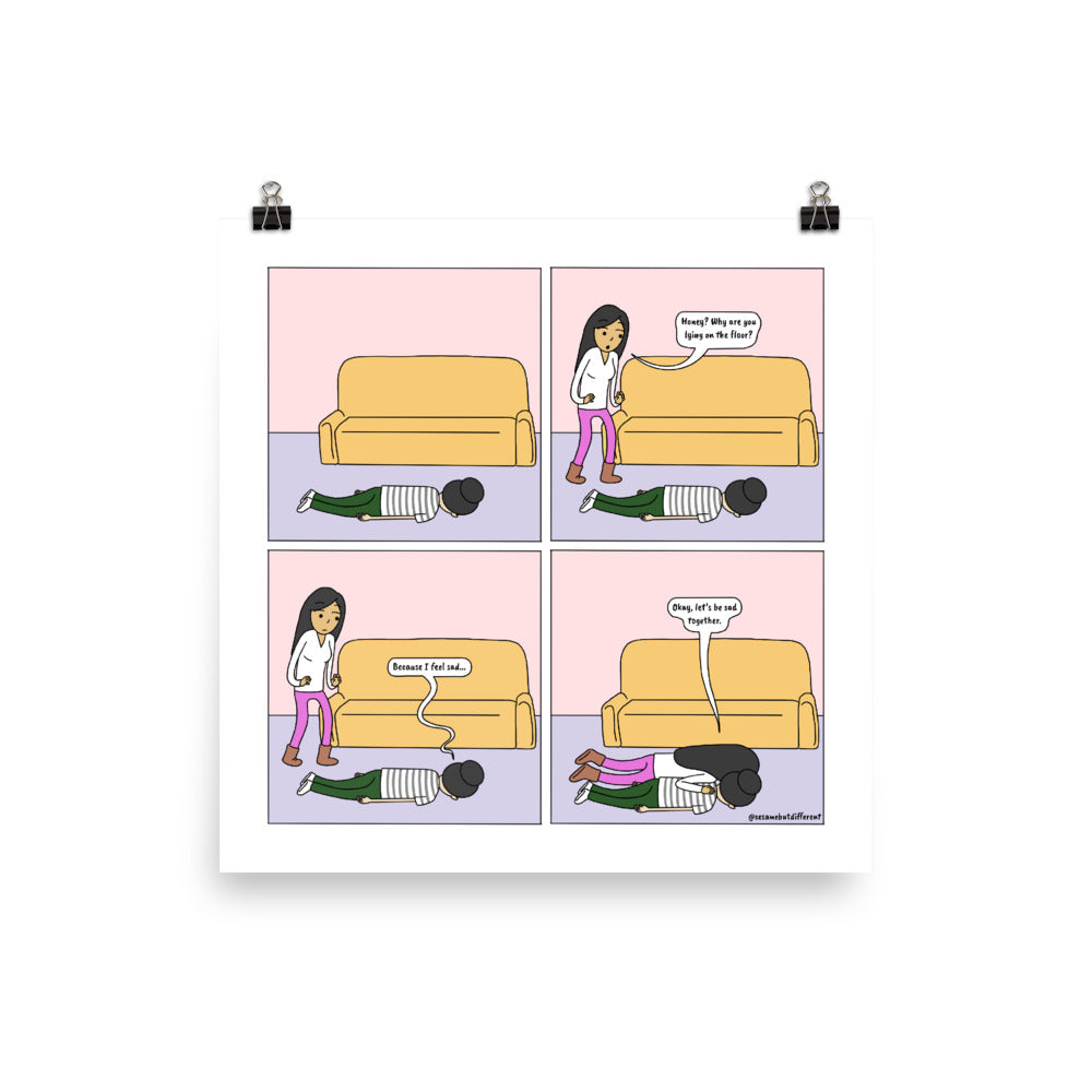 I Got You, Babe | Cute Lesbian Relationship | Anniversary Gifts | Lesbian LGBTQ Comic Print (10" x 10") | Full Color | Sesame But Different