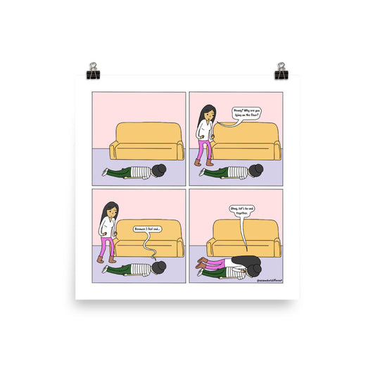 I Got You, Babe | Cute Lesbian Relationship | Anniversary Gifts | Lesbian LGBTQ Comic Print (10" x 10") | Full Color | Sesame But Different