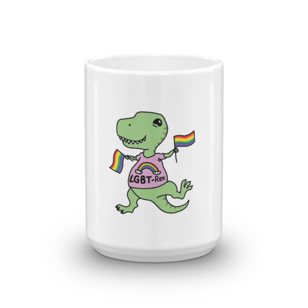 Punny LGBT-Rex Dinosaur Mug | Gay Pride | LGBTQ