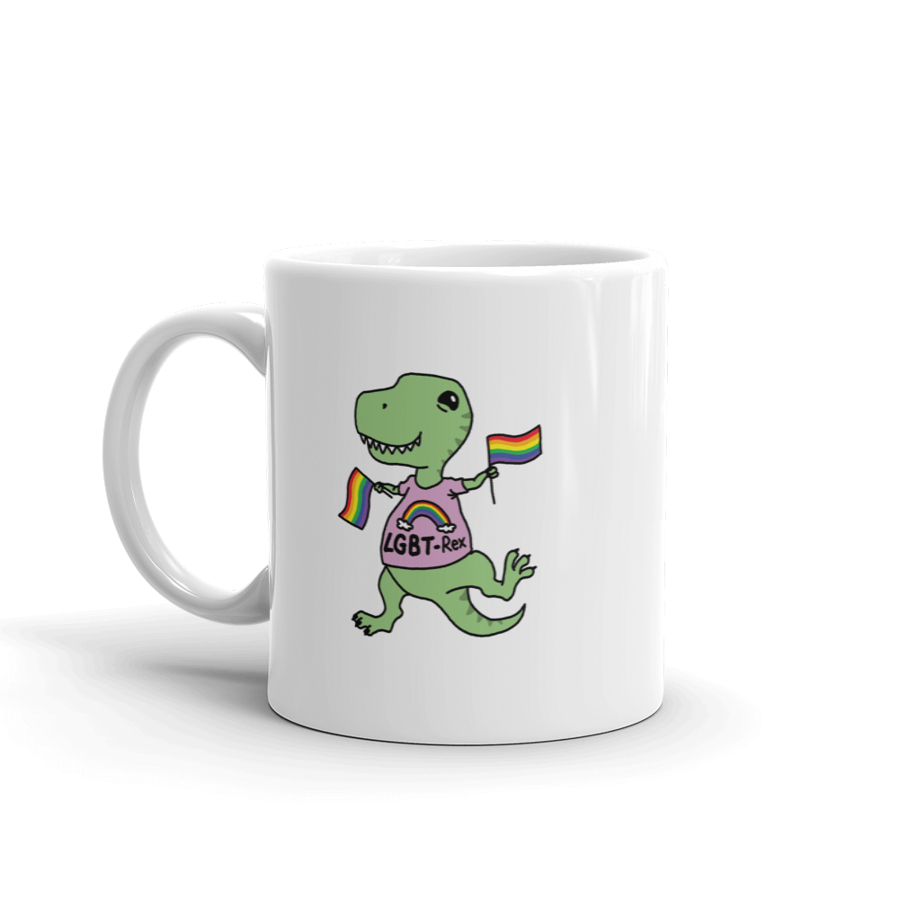 Punny LGBT-Rex Dinosaur Mug | Gay Pride | LGBTQ