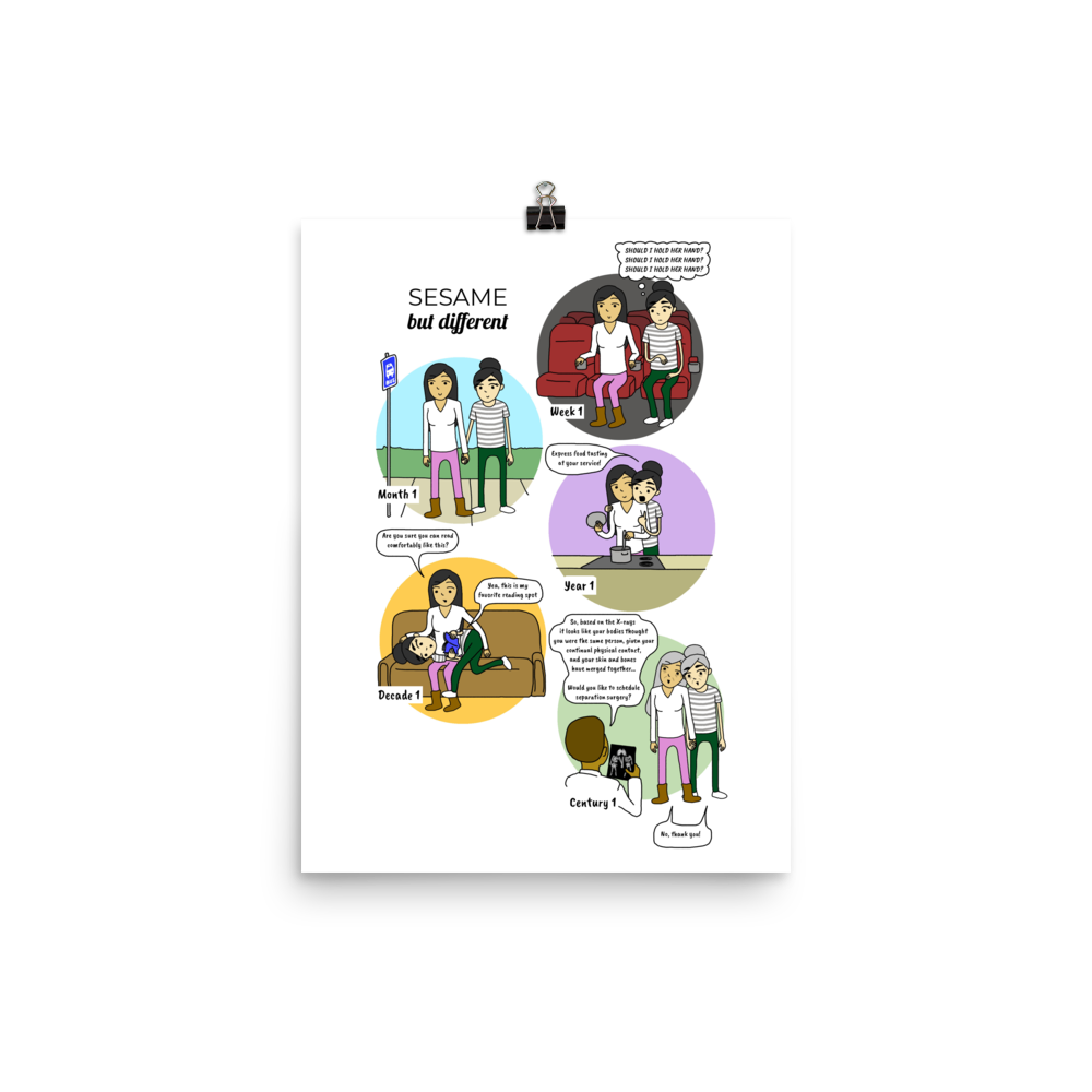 Personal Space | Comic Print Poster | Sesame But Different | Lesbian Webcomic | LGBT Comics