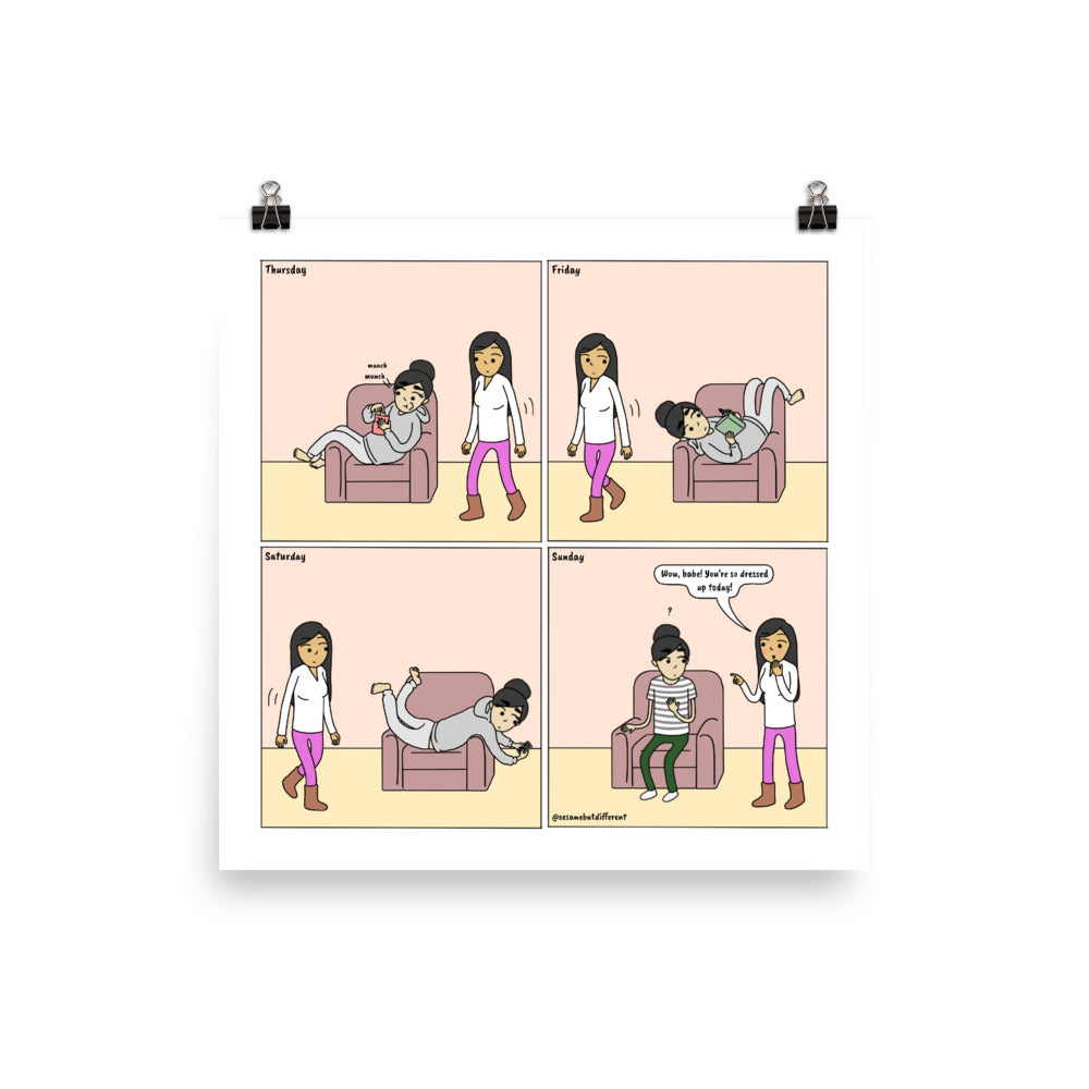 Dressed Up | Cute Lesbian Relationship | Pride Gifts | LGBTQ Comic Print