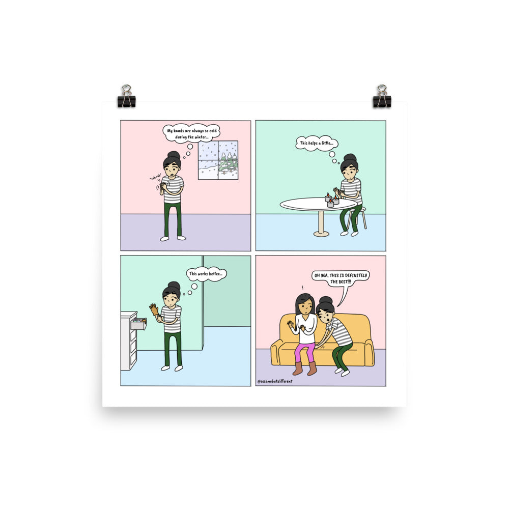 Cold Hands | Cute Lesbian Relationship | Pride Gifts | LGBTQ Comic Print