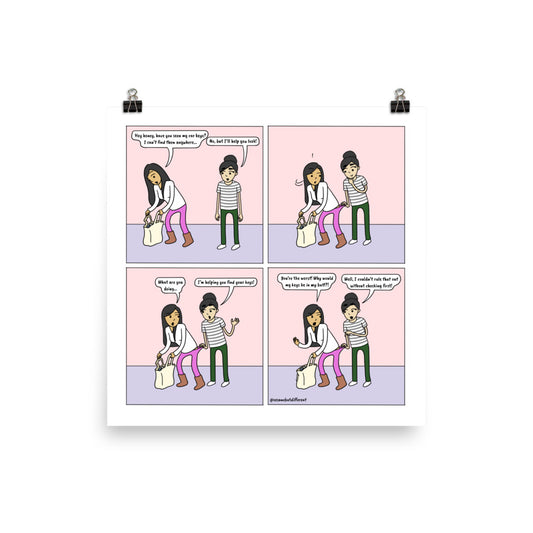 Thorough Search | Cute Lesbian Relationship | Pride Gifts | LGBTQ Comic Print