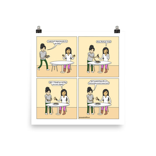 Pancake Hearts | Cute Lesbian Relationship | Pride Gifts | LGBTQ Comic Print