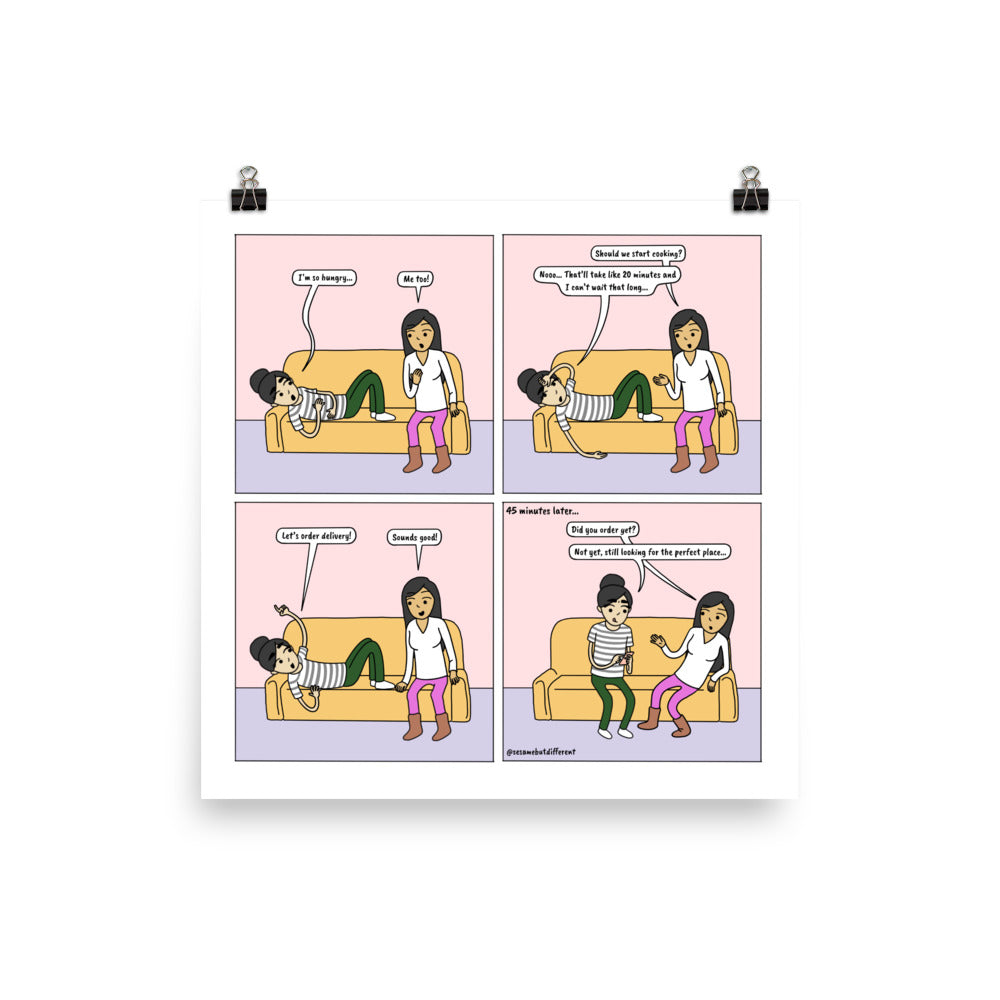 To Wait or To Wait | Cute Lesbian Relationship | Pride Gifts | LGBTQ Comic Print