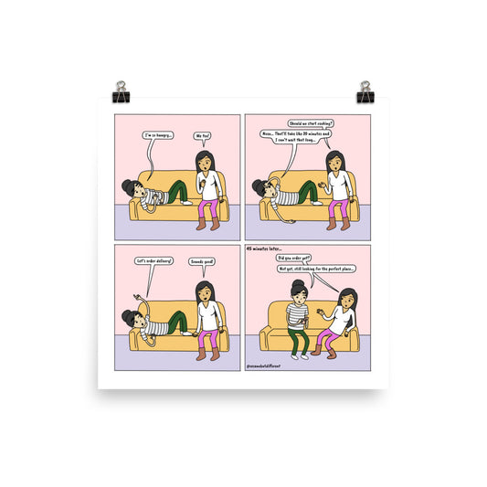 To Wait or To Wait | Cute Lesbian Relationship | Pride Gifts | LGBTQ Comic Print