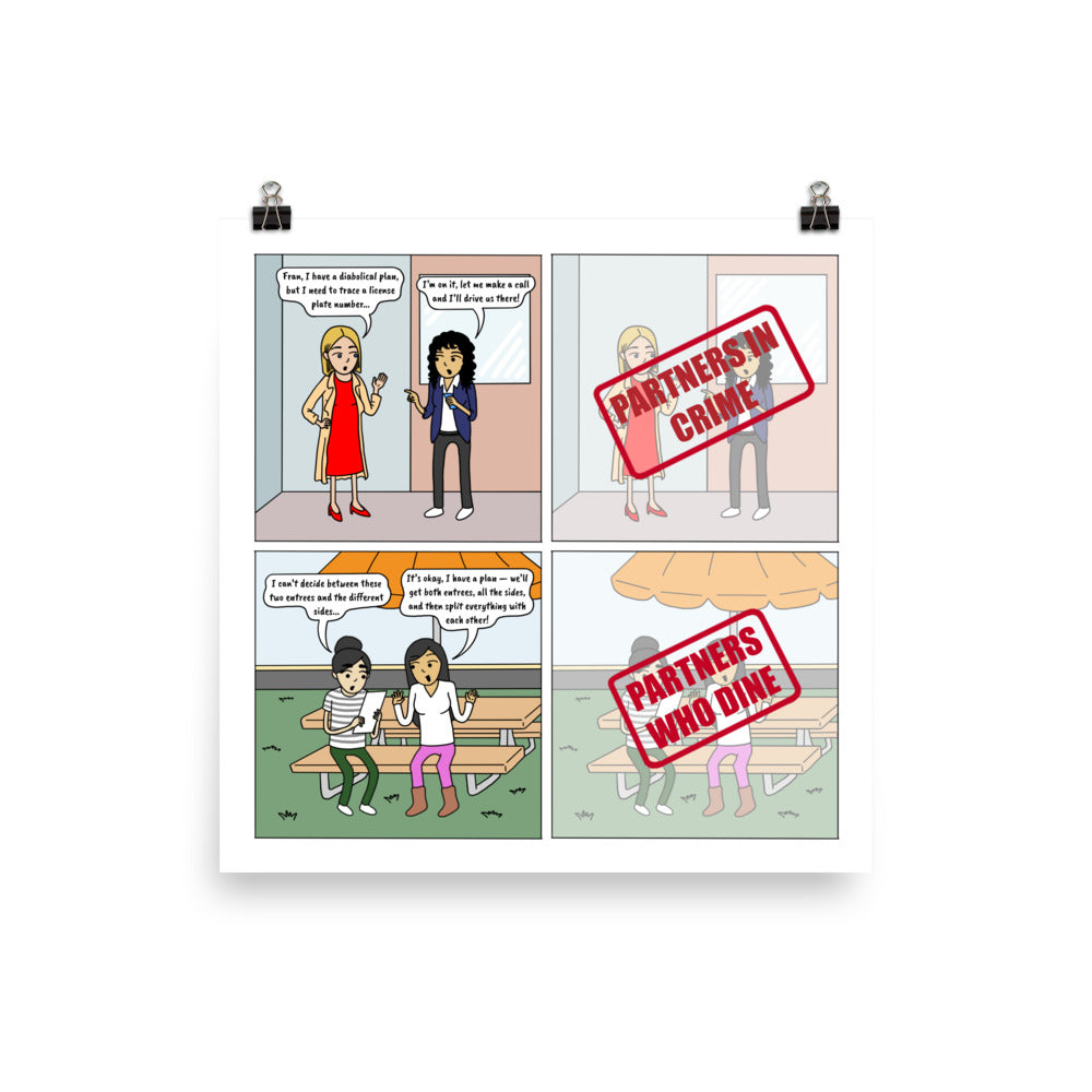 I Care a Lot | Cute Lesbian Relationship | Pride Gifts | LGBTQ Comic Print