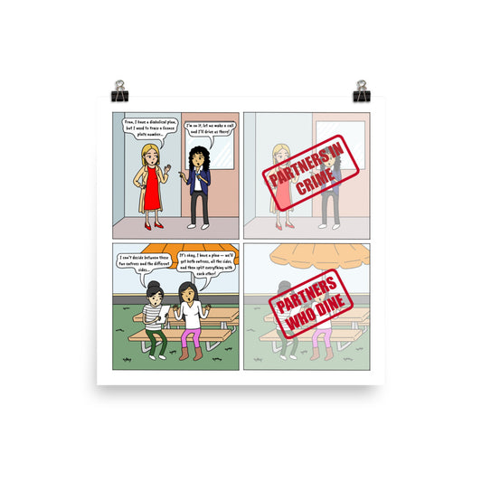I Care a Lot | Cute Lesbian Relationship | Pride Gifts | LGBTQ Comic Print