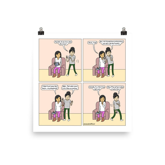Thirst Trap | Cute Lesbian Relationship | Pride Gifts | LGBTQ Comic Print
